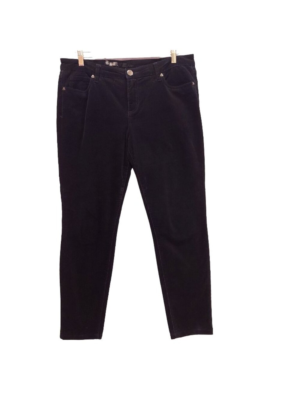 Kut from the kloth pants womens 14 Black Velvet Donna Ankle Skinny dark academia